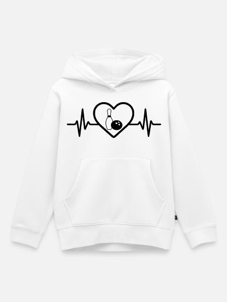Bowling Herz Freizeit - Kinder Premium Organic Hoodie - Weiß