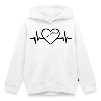 Nähen Garnrolle Nadel Schere Herz - Kinder Premium Organic Hoodie - Weiß - Vorne - AI Model Kid Female (0cm)