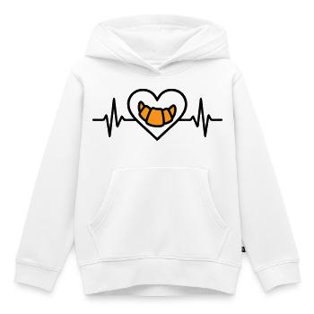 Croissant Coeur Petit Déjeuner Boulangerie - Sweat Premium à capuche enfant bio - blanc - Devant - AI Model Kid Female (0cm)