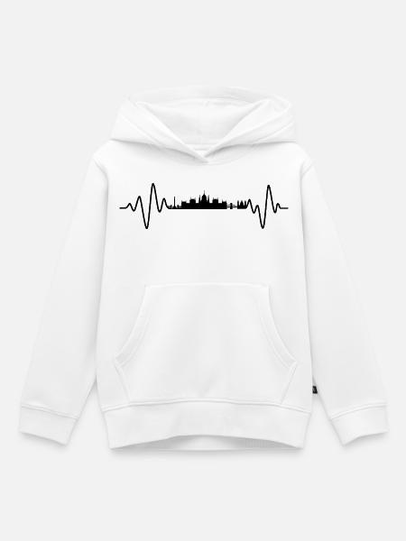 Budapest Herzschlag Skyline - Kinder Premium Organic Hoodie - Weiß