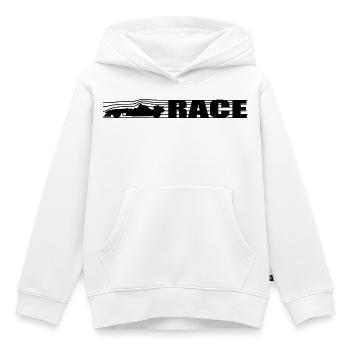 Course - Sweat Premium à capuche enfant bio - blanc - Devant - AI Model Kid Female (0cm)