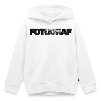 photographe - Sweat Premium à capuche enfant bio - blanc - Devant - AI Model Kid Female (0cm)