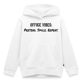 Büro-Vibes: so tun, als ob, lächeln, wiederholen - Kinder Premium Organic Hoodie - Weiß - Vorne - AI Model Kid Female (0cm)