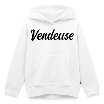 Meilleure Vendeuse Commerce Détail Magasin Pro - Sweat Premium à capuche enfant bio - blanc - Devant - AI Model Kid Female (0cm)