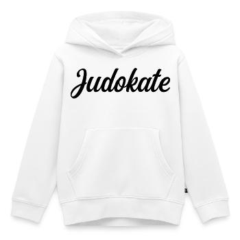 Judokate  - Sweat Premium à capuche enfant bio - blanc - Devant - AI Model Kid Female (0cm)