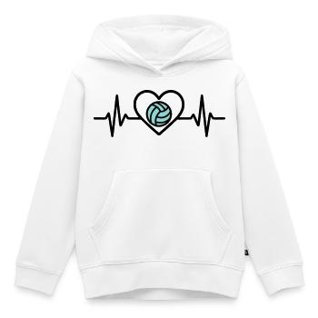 Herz Volleyball – Leidenschaft Teamsport - Kinder Premium Organic Hoodie - Weiß - Vorne - AI Model Kid Female (0cm)