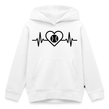 Herz Baseball – Leidenschaft Teamsport - Kinder Premium Organic Hoodie - Weiß - Vorne - AI Model Kid Female (0cm)