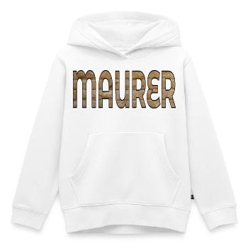 BRIQUES DE CONSTRUCTION DE MAÇONS - Sweat Premium à capuche enfant bio - blanc - Devant - AI Model Kid Female (0cm)