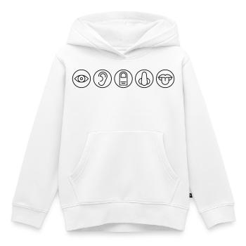 Five Senses, Sensory Organs, Medicine - Kids Premium Organic Hoodie - white - Front - AI Model Kid Female (0cm)