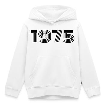 Cadeau anniversaire 1975 fête d'anniversaire 1975 - Sweat Premium à capuche enfant bio - blanc - Devant - AI Model Kid Female (0cm)