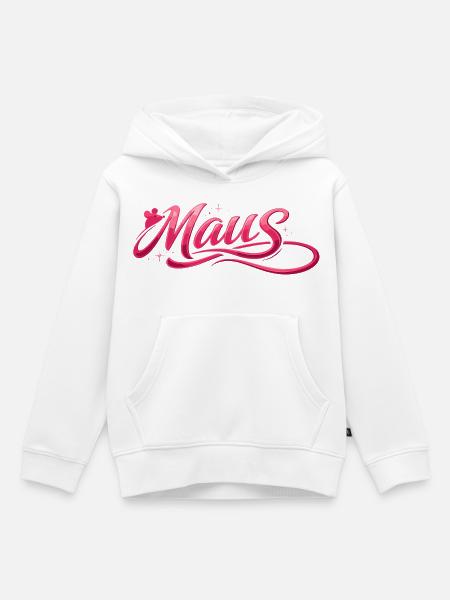 Süße Karnevalsmaus Kinder Kostüm Fasching Geschenk - Kinder Premium Organic Hoodie - Weiß