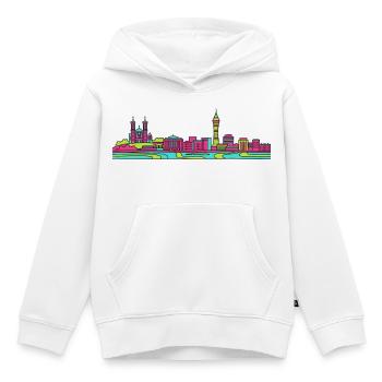 Lyon City Skyline Basilica Modern Line Art - Kids Premium Organic Hoodie - white - Front - AI Model Kid Female (0cm)