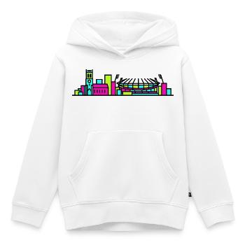 Skyline der Stadt Wolverhampton St Peter's Linienkunst - Kinder Premium Organic Hoodie - Weiß - Vorne - AI Model Kid Female (0cm)
