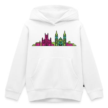 Paisley City Skyline Abbey Modern Line Art - Kids Premium Organic Hoodie - white - Front - AI Model Kid Female (0cm)