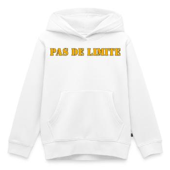 PAS DE LIMITE - Sweat Premium à capuche enfant bio - blanc - Devant - AI Model Kid Female (0cm)