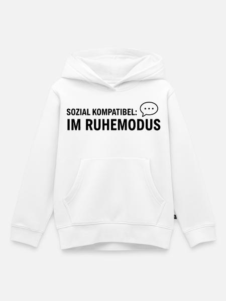 Socially Compatible: In Sleep Mode Intro - Kids Premium Organic Hoodie - white