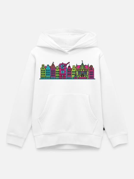 Gdaziger Stadtschirm Neptun-Brunnen-Kunst - Kinder Premium Organic Hoodie - Weiß