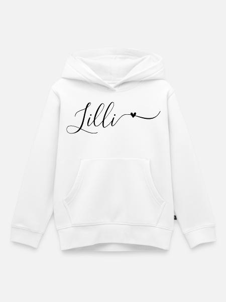 Lilli Name Vorname Dekorativ - Kinder Premium Organic Hoodie - Weiß