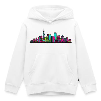 Sapporo City Skyline TV-Turm Moderne Linienzeichnung - Kinder Premium Organic Hoodie - Weiß - Vorne - AI Model Kid Female (0cm)