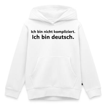 Ich bin nicht kompliziert – ich bin Deutsch - Kinder Premium Organic Hoodie - Weiß - Vorne - AI Model Kid Female (0cm)