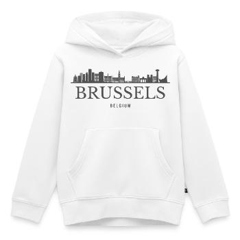 Brüssel, Belgien, Brüsseler Skyline - Kinder Premium Organic Hoodie - Weiß - Vorne - AI Model Kid Female (0cm)