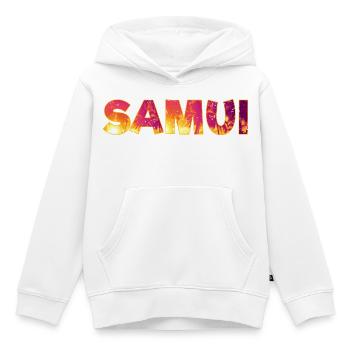 Souvenir de vacances de l’île Koh Samui en Thaïlande - Sweat Premium à capuche enfant bio - blanc - Devant - AI Model Kid Female (0cm)