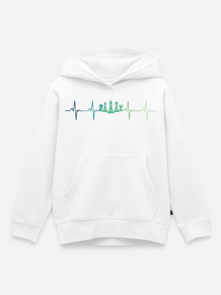 Chess Heartbeat Schachsets - Kinder Premium Organic Hoodie - Weiß