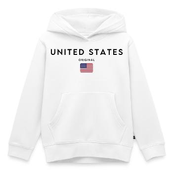 Amerikanischer Stolz, minimalistisches, elegantes Design - Kinder Premium Organic Hoodie - Weiß - Vorne - AI Model Kid Female (0cm)