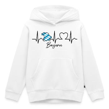 Bayern Landkarte mit Herzkurve | EKG | Puls - Kinder Premium Organic Hoodie - Weiß - Vorne - AI Model Kid Female (0cm)
