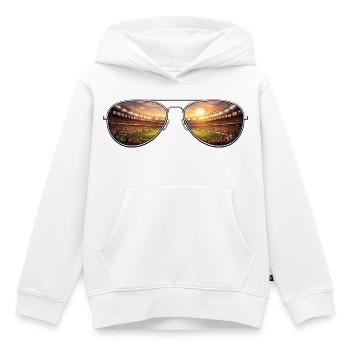 Lunettes de soleil de stade - Sweat Premium à capuche enfant bio - blanc - Devant - AI Model Kid Female (0cm)
