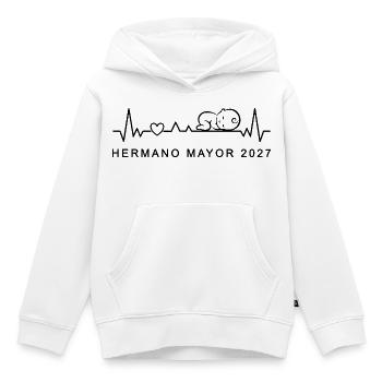 Futuro Hermano Mayor 2027 Ritmo Cardiaco Embarazo - Kinder Premium Organic Hoodie - Weiß - Vorne - AI Model Kid Female (0cm)
