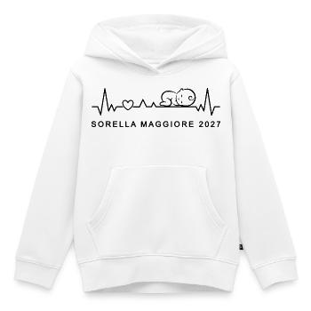 Tu Sarai Sorella Maggiore 2027 Battito Cardiaco - Kinder Premium Organic Hoodie - Weiß - Vorne - AI Model Kid Female (0cm)