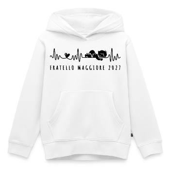 Fratello Maggiore 2027 Annuncio Gravidaza - Kinder Premium Organic Hoodie - Weiß - Vorne - AI Model Kid Female (0cm)