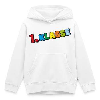 1. Klasse - Bunte Buchstaben Schulanfang Design - Kinder Premium Organic Hoodie - Weiß - Vorne - AI Model Kid Female (0cm)