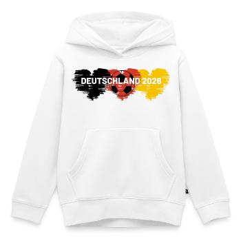 Fußball Herz Deutschland 2026 - Kinder Premium Organic Hoodie - Weiß - Vorne - AI Model Kid Female (0cm)