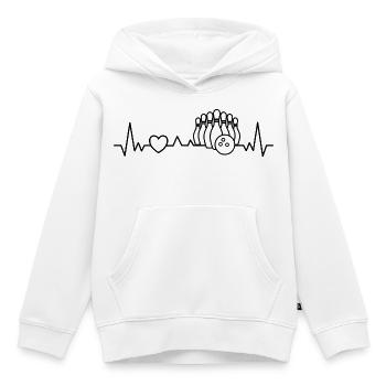 Bowling Skittles Heartbeat pour le club Skittles - Sweat Premium à capuche enfant bio - blanc - Devant - AI Model Kid Female (0cm)