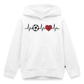 Morocco Football Heartbeat Moroccans - Kids Premium Organic Hoodie - white - Front - AI Model Kid Female (0cm)
