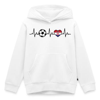 Croatie Football Heartbeat Croatie - Sweat Premium à capuche enfant bio - blanc - Devant - AI Model Kid Female (0cm)