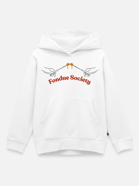 Fondue Society - Kinder Premium Organic Hoodie - Weiß