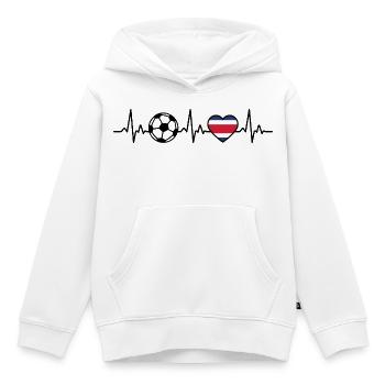 Costa Rica Football Heartbeat Costa Rica - Sweat Premium à capuche enfant bio - blanc - Devant - AI Model Kid Female (0cm)