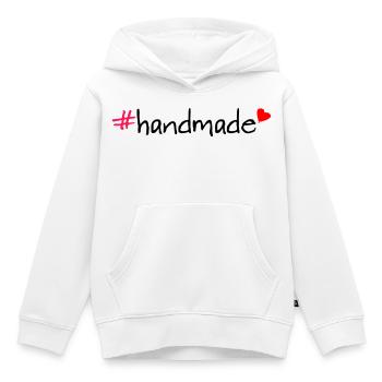T-shirt hashtag fait main - Sweat Premium à capuche enfant bio - blanc - Devant - AI Model Kid Female (0cm)