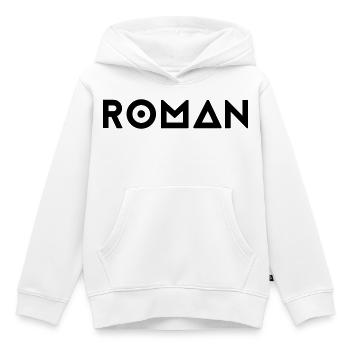 First name Roman - Kids Premium Organic Hoodie - white - Front - AI Model Kid Female (0cm)