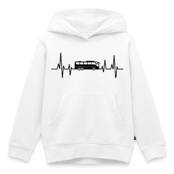 Conducteur de Bus Chauffeur Battement de Coeur Bus - Sweat Premium à capuche enfant bio - blanc - Devant - AI Model Kid Female (0cm)