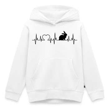 lapine battement de coeur lapin - Sweat Premium à capuche enfant bio - blanc - Devant - AI Model Kid Female (0cm)