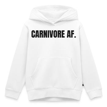 CARNIVORE | T-shirt Carnivore | Amateur de viande audacieux - Sweat Premium à capuche enfant bio - blanc - Devant - AI Model Kid Female (0cm)