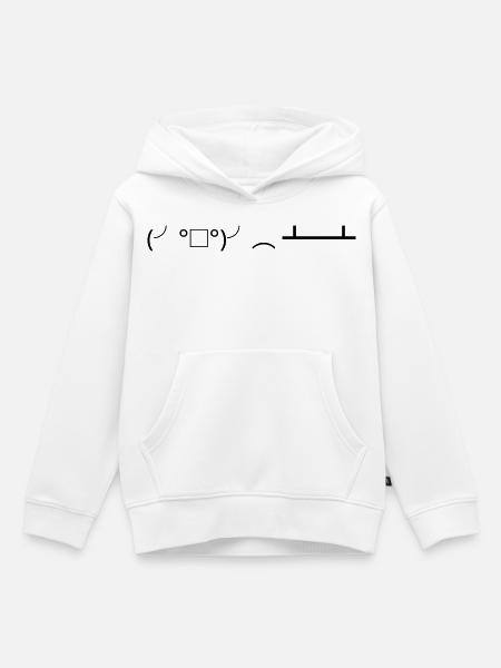 Table Flip (╯°□°)╯︵ ┻━┻ Tisch umwerfen - Kinder Premium Organic Hoodie - Weiß