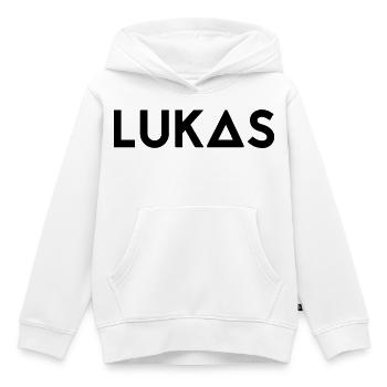 Vorname Lukas - Kinder Premium Organic Hoodie - Weiß - Vorne - AI Model Kid Female (0cm)