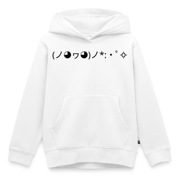 Joie Émoticon (ノ◕ヮ◕)ノ*:・゚✧ Confettis - Sweat Premium à capuche enfant bio - blanc - Devant - AI Model Kid Female (0cm)