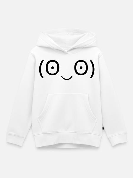 Staunendes Emoticon (ʘ‿ʘ) große Augen - Kinder Premium Organic Hoodie - Weiß