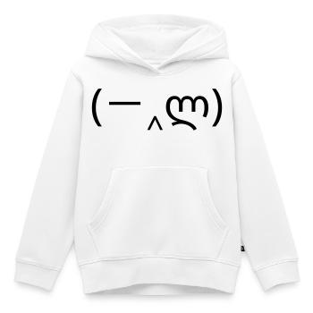 Mains émoticôniques (-‸ლ) facepalm devant le visage - Sweat Premium à capuche enfant bio - blanc - Devant - AI Model Kid Female (0cm)
